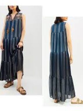 Anthropologie VERB by Palavi Bohemian embroidery Maxi Dress S